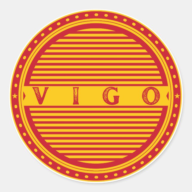 Vigo City Pride Emblem – Spanish Identity Runder Aufkleber (Vorderseite)