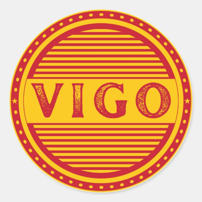 Vigo City Pride Emblem – Spanish Identity Runder Aufkleber (Vorderseite)