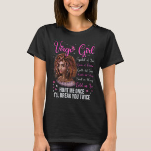 Vigro Girl Black Queen Zodiac Birthday Afro Natura T-Shirt