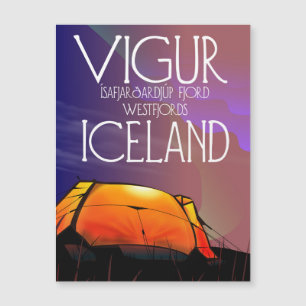 Vigur Ísafjarðardjúp Fjord in Westfjords Island Magnetkarte