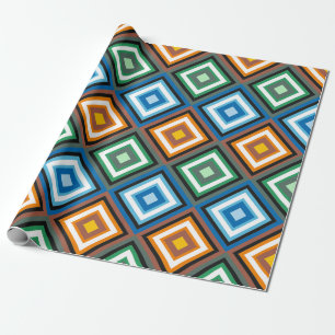 Viguröse, farbige geometrische Rhombus-Patch-Arbei Geschenkpapier