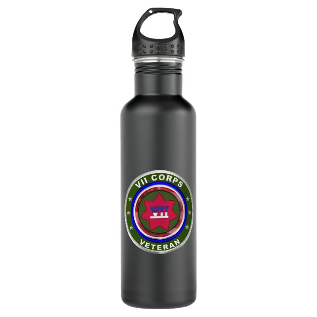 VII Armored Corps Veteran Edelstahlflasche (Vorderseite)
