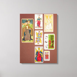 VIII Gerechtigkeit, sieben Tarotkarten Leinwanddruck