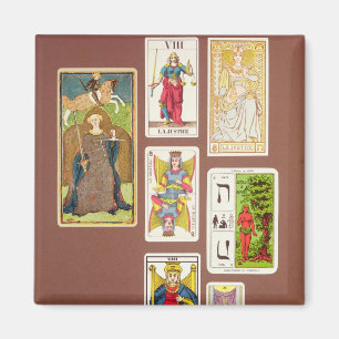 VIII Gerechtigkeit, sieben Tarotkarten Magnet