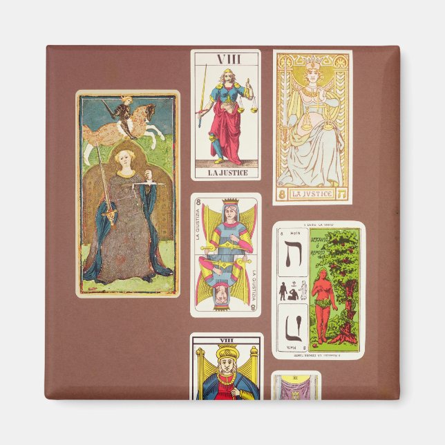 VIII Justiz, sieben Tarots Magnet (Vorne)