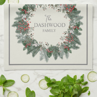 Viintage Personalisierter Weihnachtsfeiertag Geschirrtuch