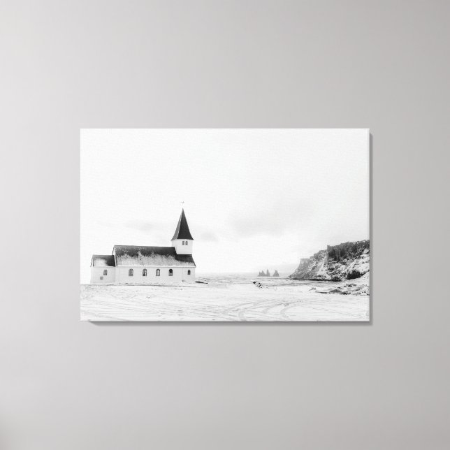 Vík i Myrdal Church, Island Leinwanddruck (Vorderseite)