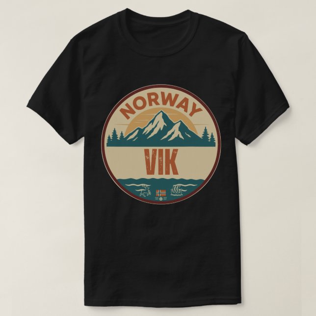 Vik, Norge Norwegen T-Shirt (Design vorne)