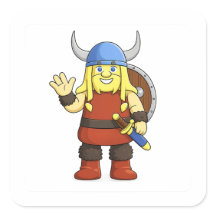 Viki der Wikinger Cartoon-Figur Quadratischer Aufk