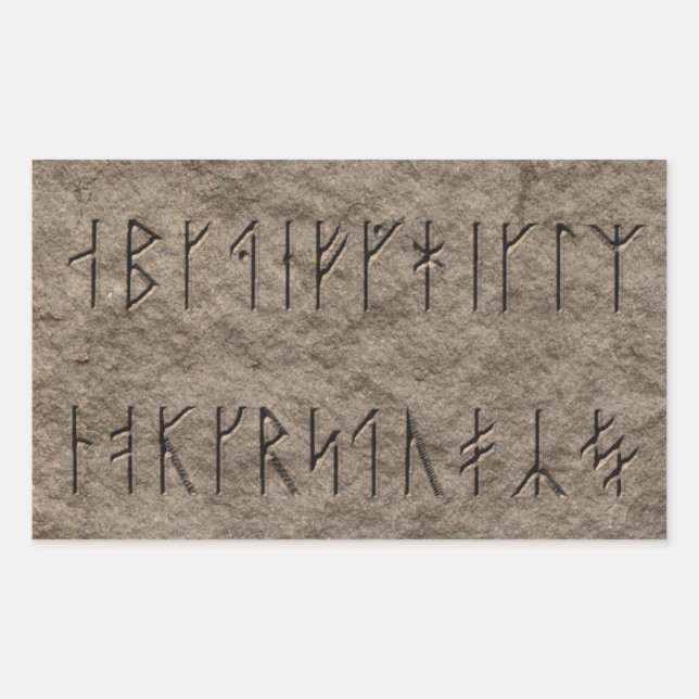 Viking Alphabet Rechteckiger Aufkleber (Vorderseite)