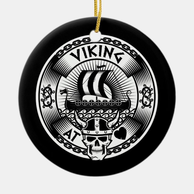 Viking am Herzen Keramik Ornament (Vorne)