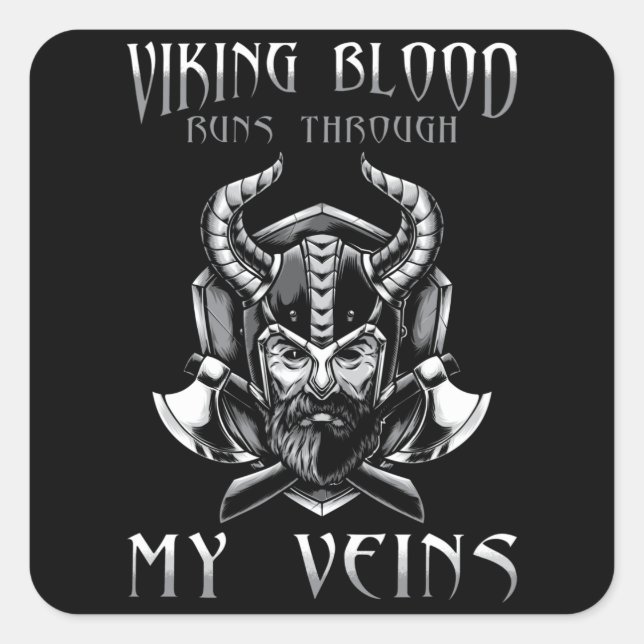 Viking Blood Quadratischer Aufkleber (Vorderseite)