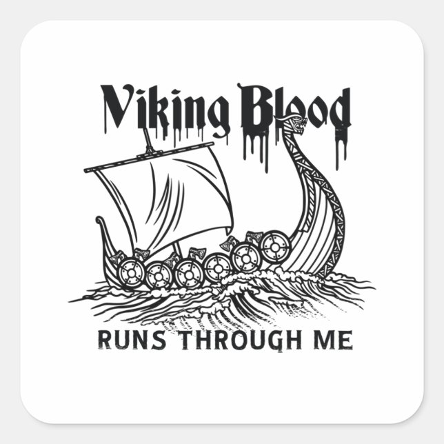 Viking Blood Quadratischer Aufkleber (Vorderseite)