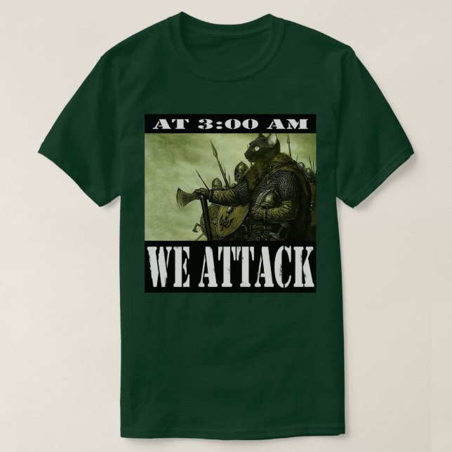 Viking Cat Attacke T-Shirt (Design vorne)