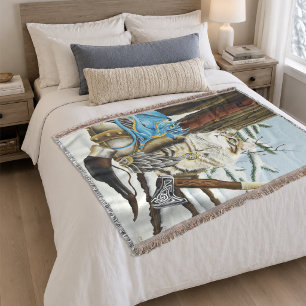 Viking Cat Blue Dragon Decke