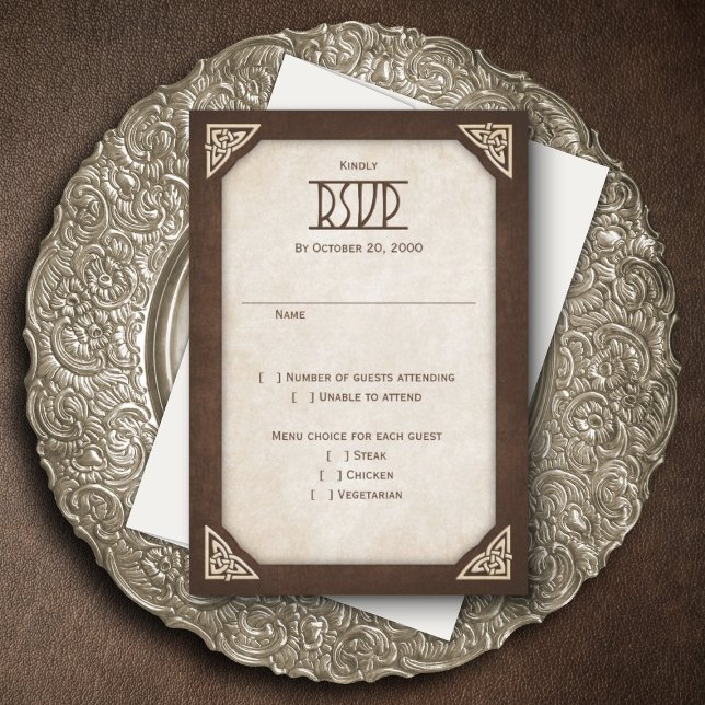 Viking Celtic Gamer Wedding RSVP Karte (Von Creator hochgeladen)