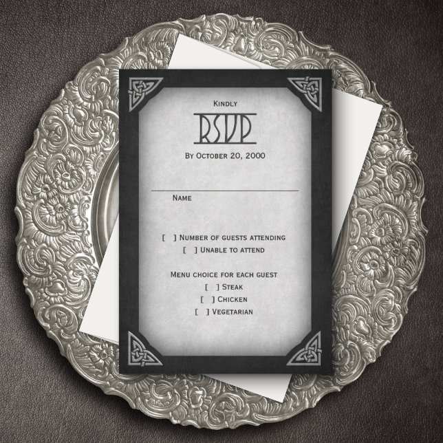 Viking Celtic Gamer Wedding RSVP Karte (Von Creator hochgeladen)
