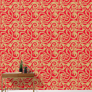 Viking Celtic Intertwinning Animal Muster Tapete