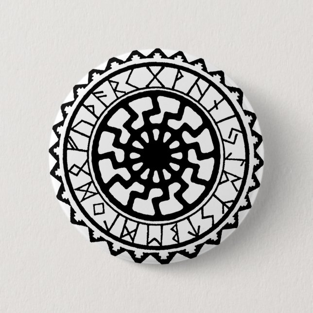 Viking Celtic Sun Rune Calendar Button (Vorderseite)