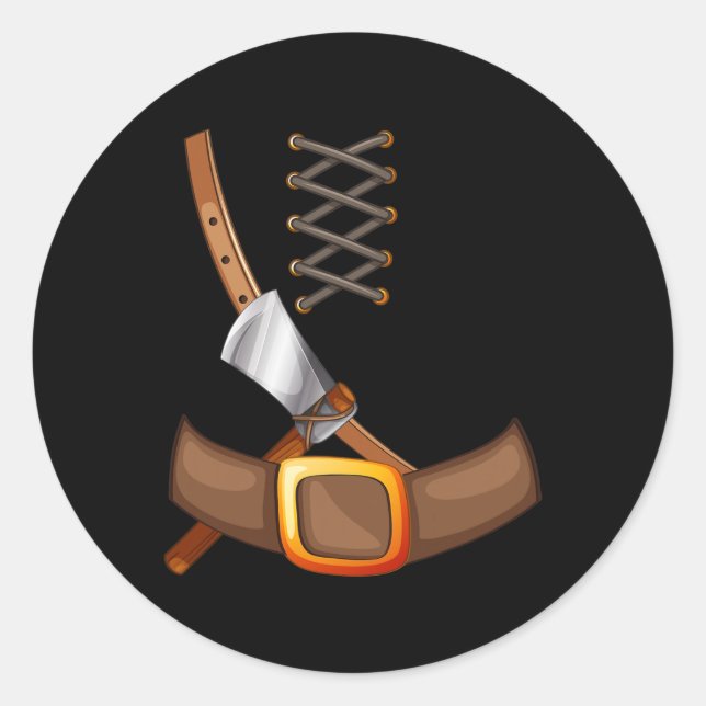 Viking Costume Halloween Trick oder Behandlung Ins Runder Aufkleber (Vorderseite)