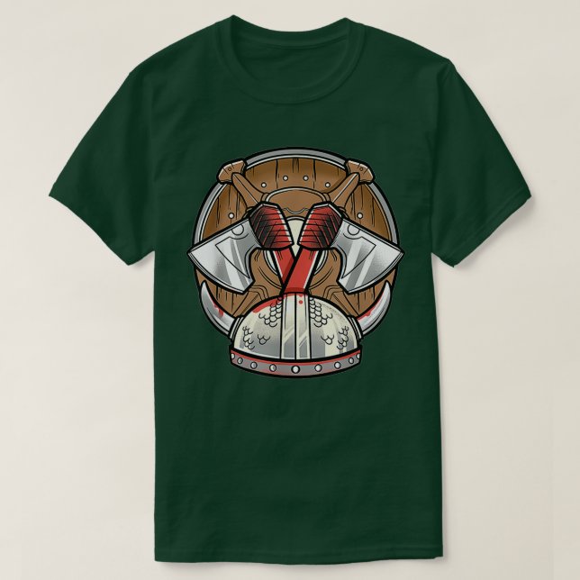 Viking Decor Helm Ax T-Shirt (Design vorne)
