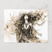 Viking Deity Sketch Drawing of Norse Goddess Hel