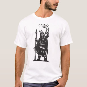 Viking ein Horn in Valhalla blasen. Holzschnitt-St T-Shirt