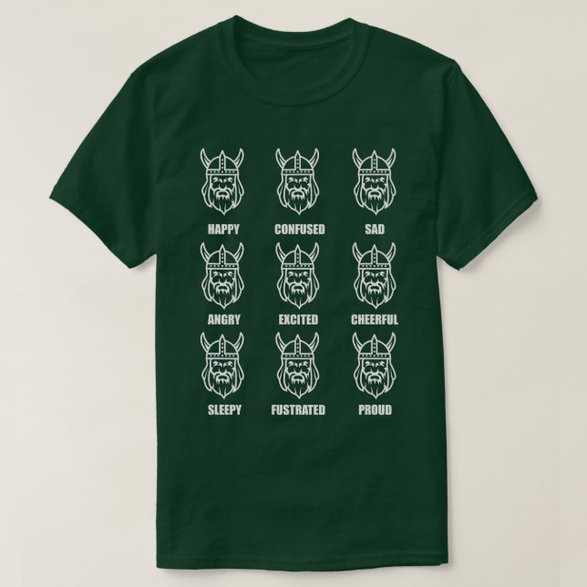 Viking Emotions Norwegen Gesicht Island Schweden T-Shirt (Design vorne)