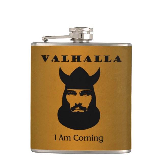 Viking-Flasche ~ Walhall Flachmann (Vorderseite)