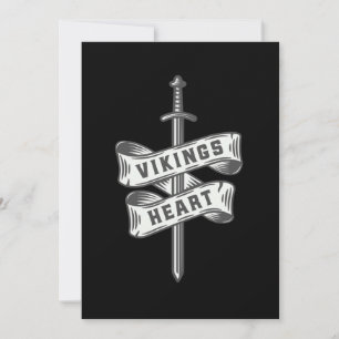 Viking Heart Ax Sword Norse Mythology Valhalla Gi Einladung