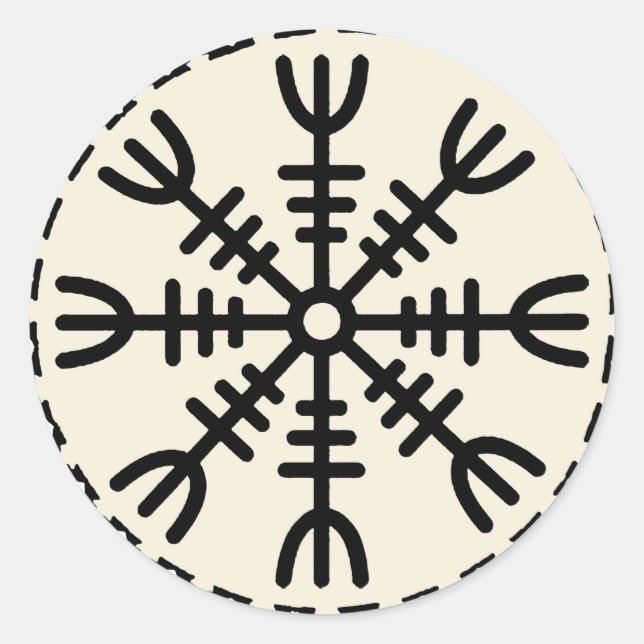 Viking Helm of Awe Runder Aufkleber (Vorderseite)
