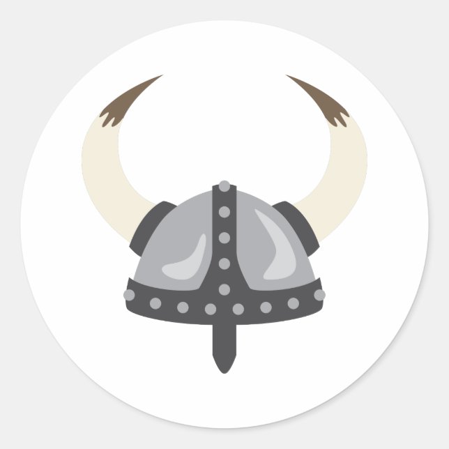 Viking Helmet Runder Aufkleber (Vorderseite)