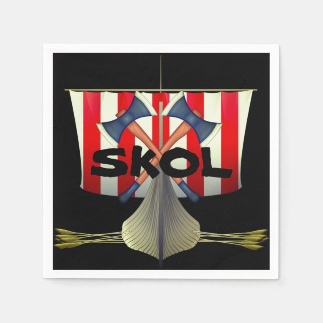 Viking Inspiriertes Paper Party Napkins Serviette (Vorderseite)