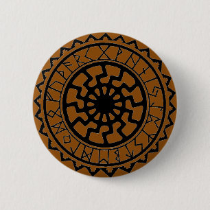 Viking-Keltischer Sonnen-Runen-Kalender-Button Button