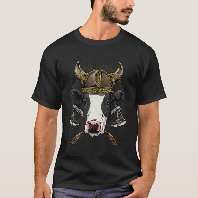 Viking Kuh Renaissance Mittelalterliche Norse Paga T-Shirt (Vorderseite)