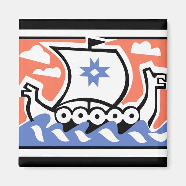 Viking Longboat Magnet (Vorne)
