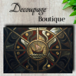Viking Longship Medallion Decoupage Seidenpapier