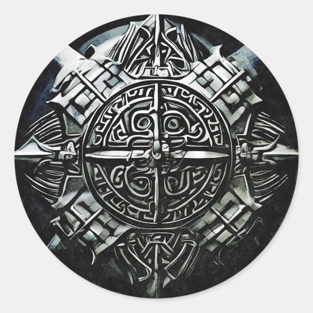 Viking markiert die erste Verteidigungslinie Runder Aufkleber (Vorderseite)