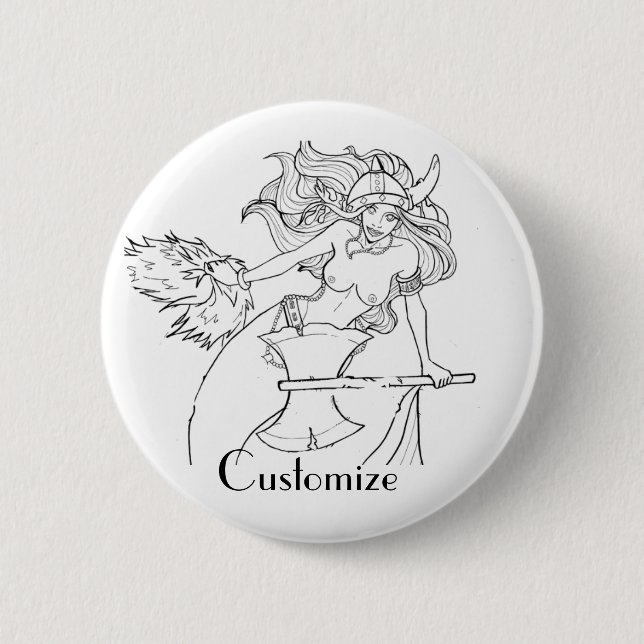 Viking Mermaid Warrior Thunder_Cove Button (Vorderseite)