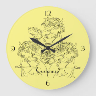 Viking Mermaid Warrior Thunder_Cove Große Wanduhr