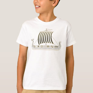 Viking Metallic Gold Schiff T-Shirt