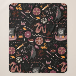 Viking-Muster nahtlos grafisch Sherpadecke