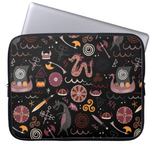 Viking: Nahtlos, grafisches Design. Laptopschutzhülle