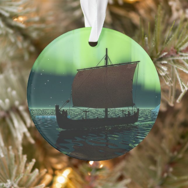 Viking Navire Et Lumières Du Nord (Arbre)