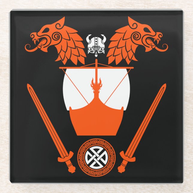 Viking Norsemen Glasuntersetzer (Vorderseite)