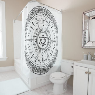 Viking Pagan Asatru Runenkompass, Vegvisir Runes Duschvorhang
