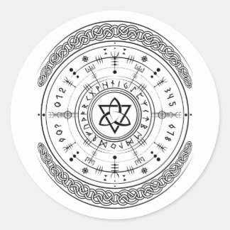 Viking Pagan Asatru Runenkompass, Vegvisir Runes Runder Aufkleber