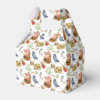 Viking party theme boys blue red pattern geschenkschachtel