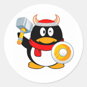 Viking Penguin Runder Aufkleber