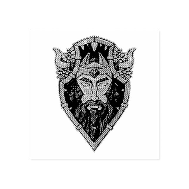 Viking Portrait Briefmarke Gummistempel (Prägung)